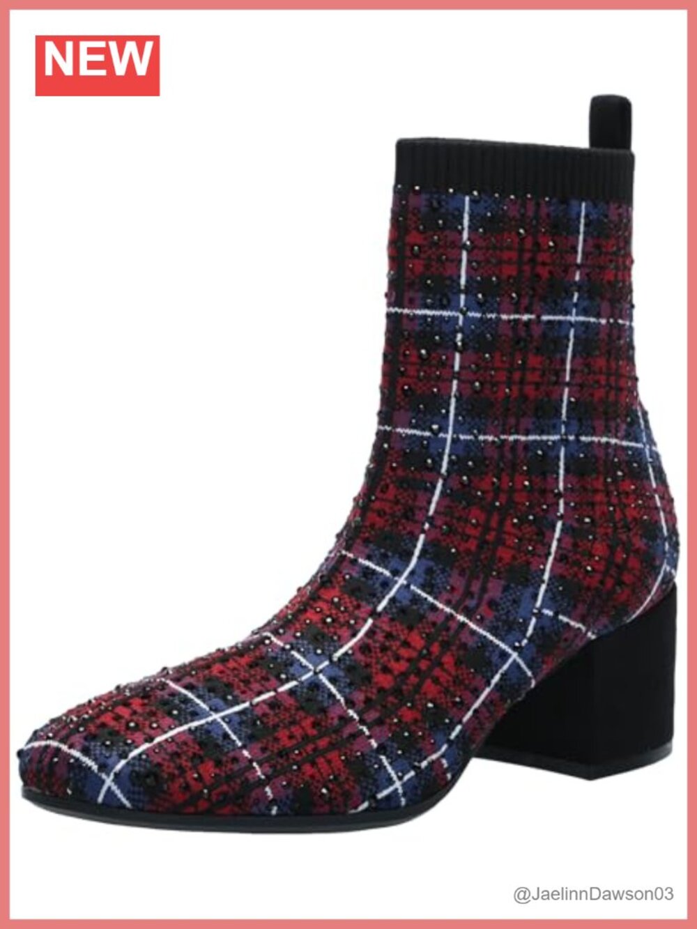 Kenneth Cole Reaction Women's Rida Stretch Knit Pull-On Block Heel Ankle Bootie